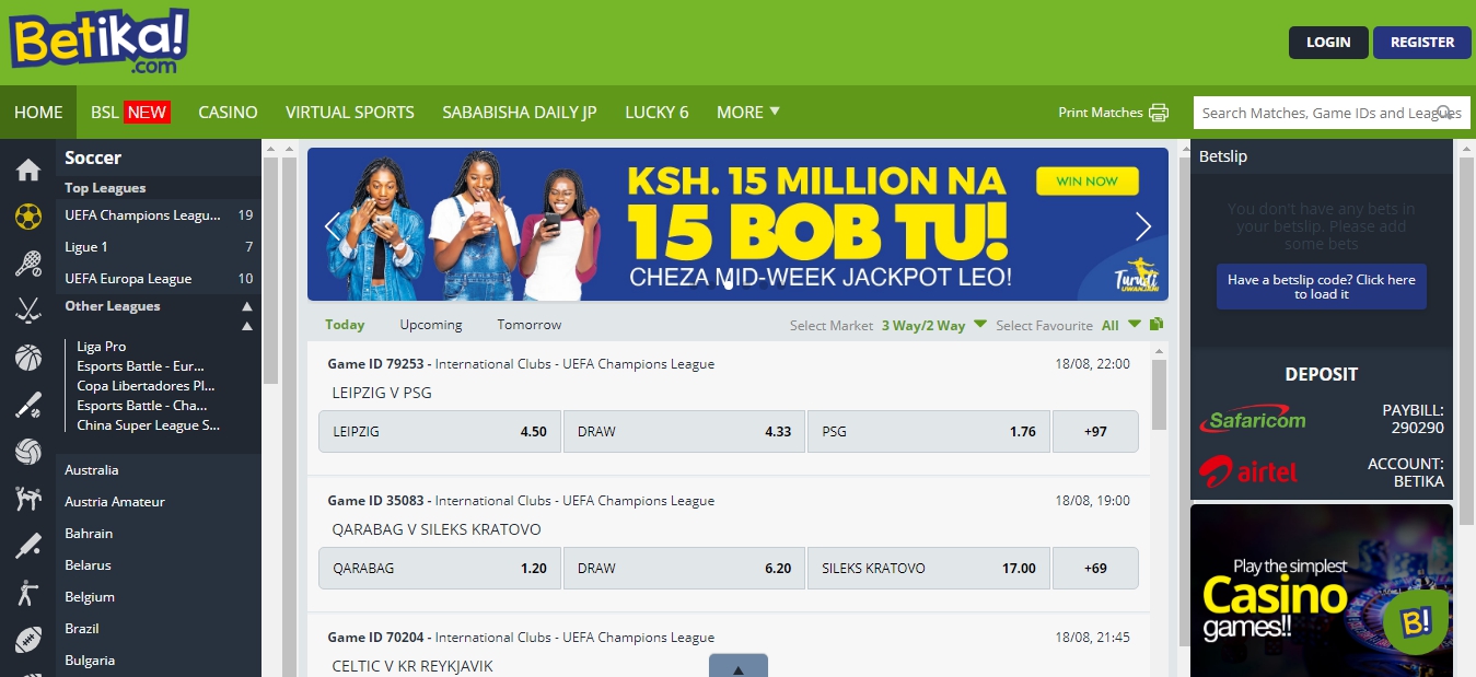 Harness Betika Free Betting Tips and Predictions for Today's Matches