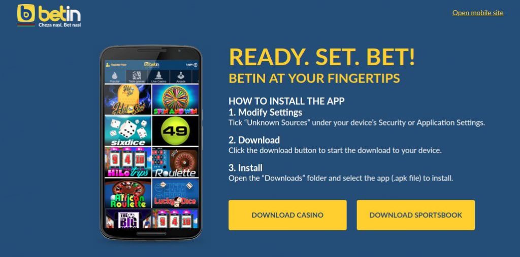 Betin mobile app: bet on sports from your phone.