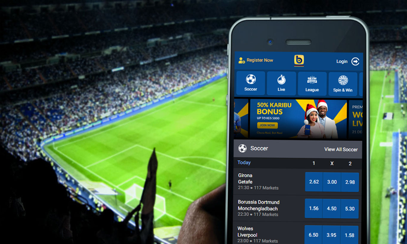 Betting via Betin mobile app.