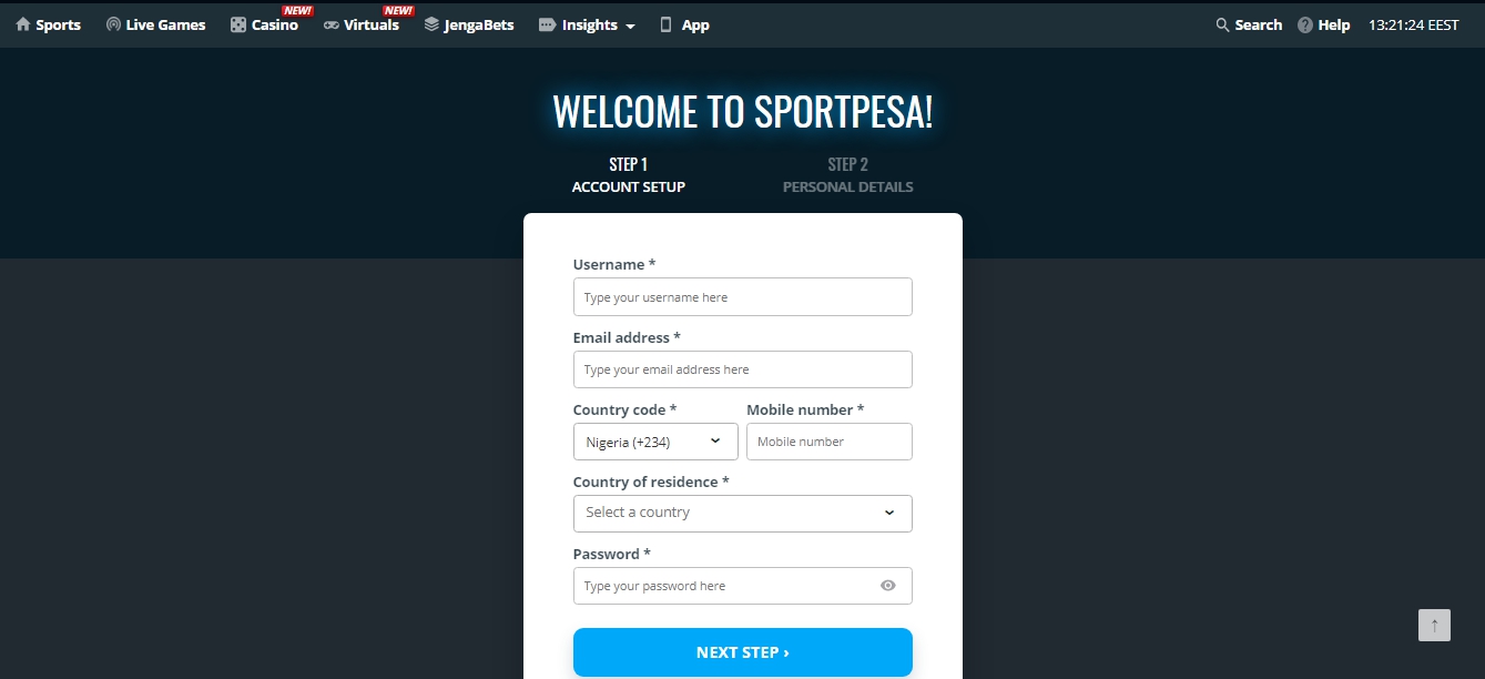 How to register Sportpesa in Kenya.