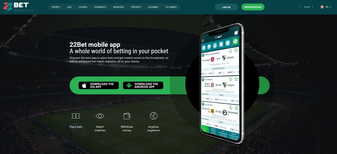 22bet app Android