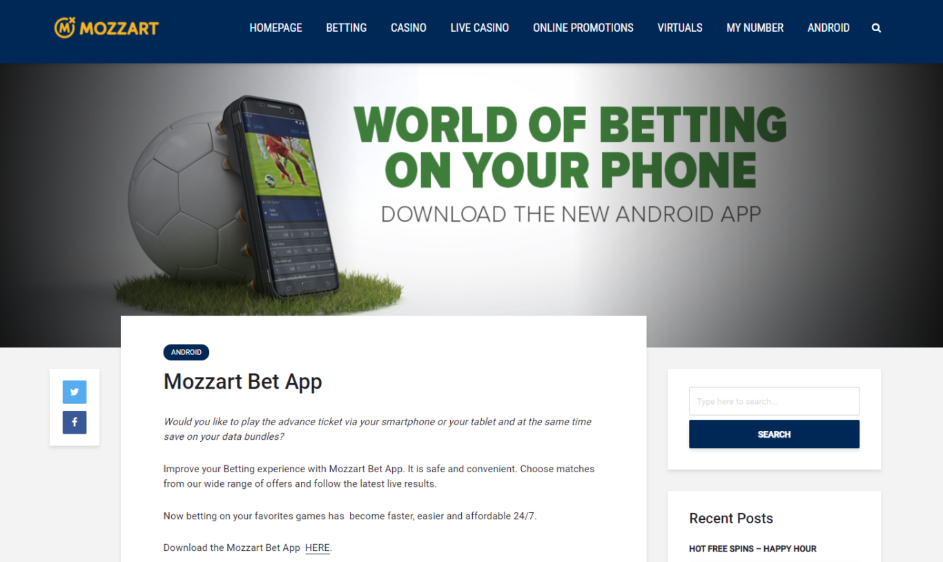 MozzartBet for Android devices